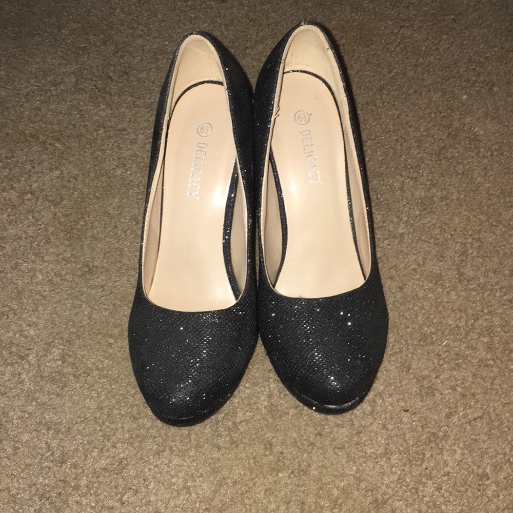 black sparkly heels